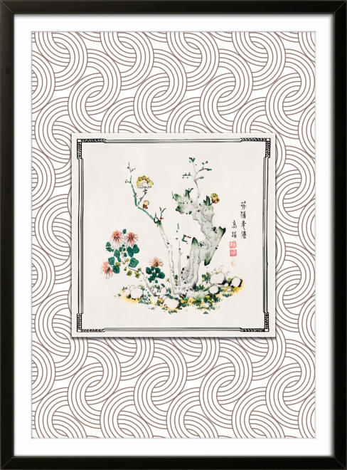 Flowering Plum and Chrysanthemum
